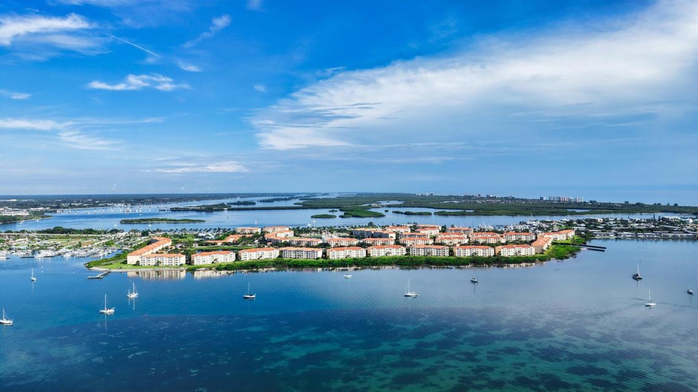 25.104 Overhead View of buildings facing wide river (Medium)